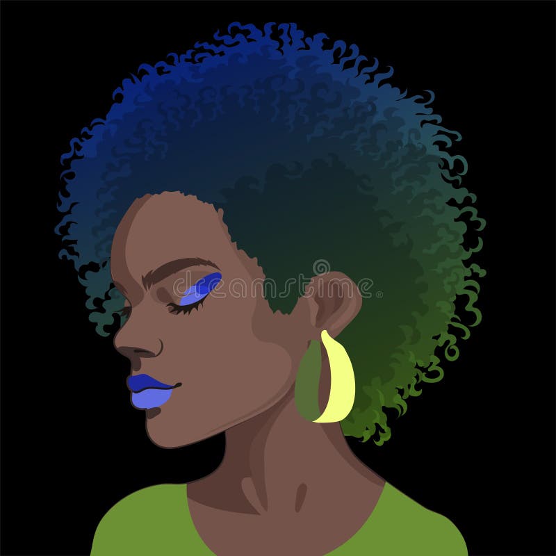 Ritratto di una bellissima ragazza africana dai capelli ricci corti royalty illustrazione gratis
