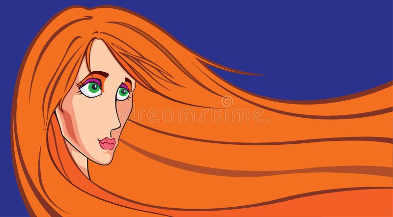 Ritratto di vettore di bella ragazza red-haired illustrazione di stock Ritratto di vettore di bella ragazza red-haired illustrazione di stock