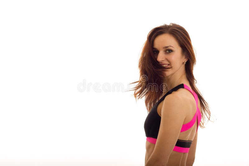 Ritratto orizzontale di belle ragazze di sport con capelli lunghi fotografia stock Ritratto orizzontale di belle ragazze di sport con capelli lunghi fotografia stock