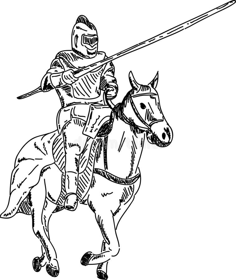 Ritter Auf Pferd Zeichnung