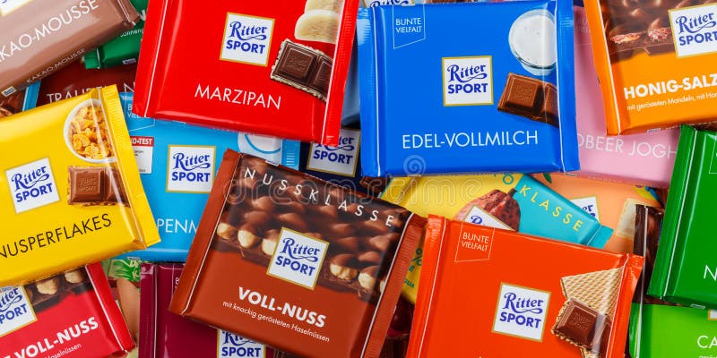 Ritter Sport Chocolate Chocolates Different Types Variety Background Banner Editorial Image - Image of sweet, logo: 228033810