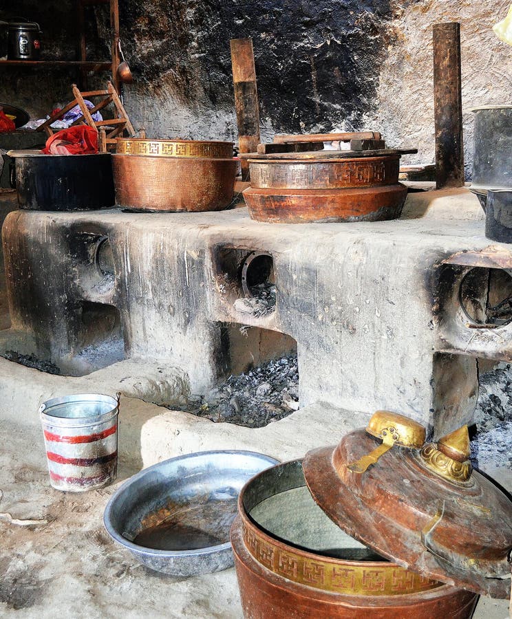 Ritual Utensils in a Buddhist monastery stock photos