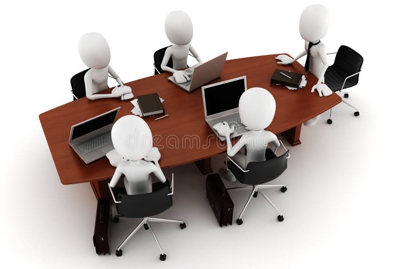 riunione d'affari dell'uomo 3d - sul bianco royalty illustrazione gratis riunione d'affari dell'uomo 3d - sul bianco royalty illustrazione gratis