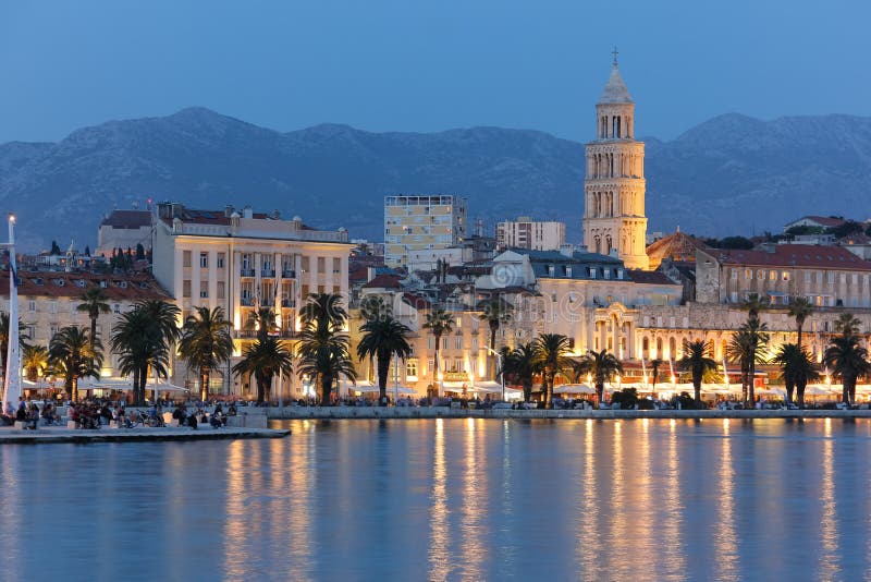 Riva Promenade At Night. Split. Croatia Stock Photo Image 54644234