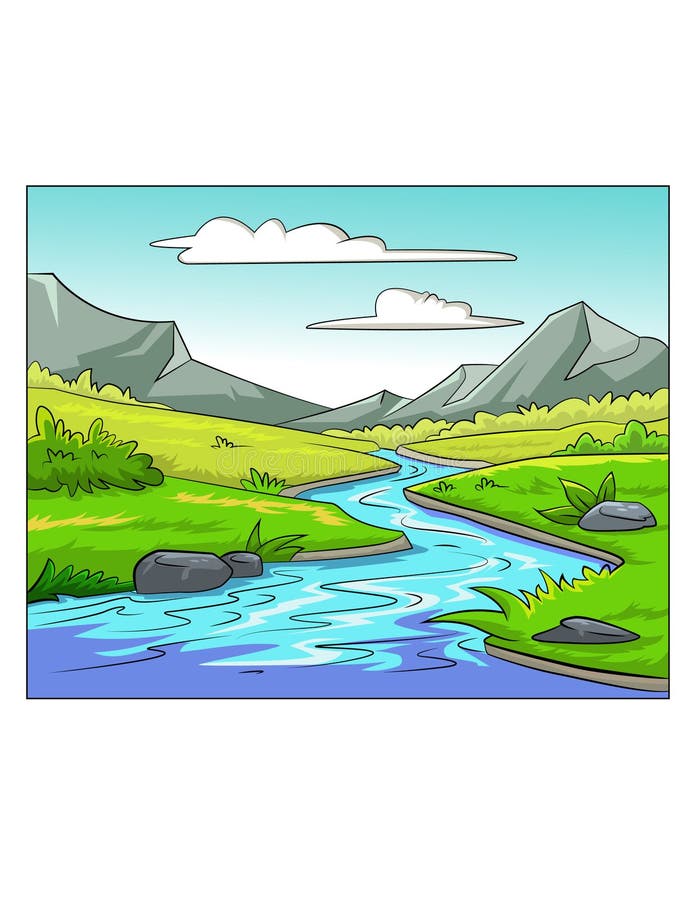 1200 River Landscape Black And White Drawing Illustrations RoyaltyFree  Vector Graphics  Clip Art  iStock