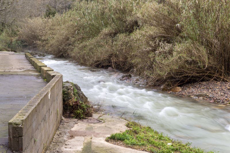 River with abundant flow stock photography
