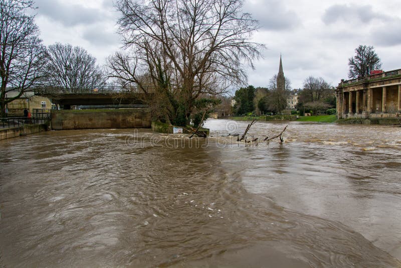 River Avon through Bath at very high level