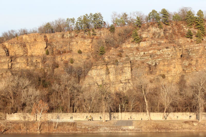 Arkansas River Bank during Sunset Little Rock Stock Photo Image of