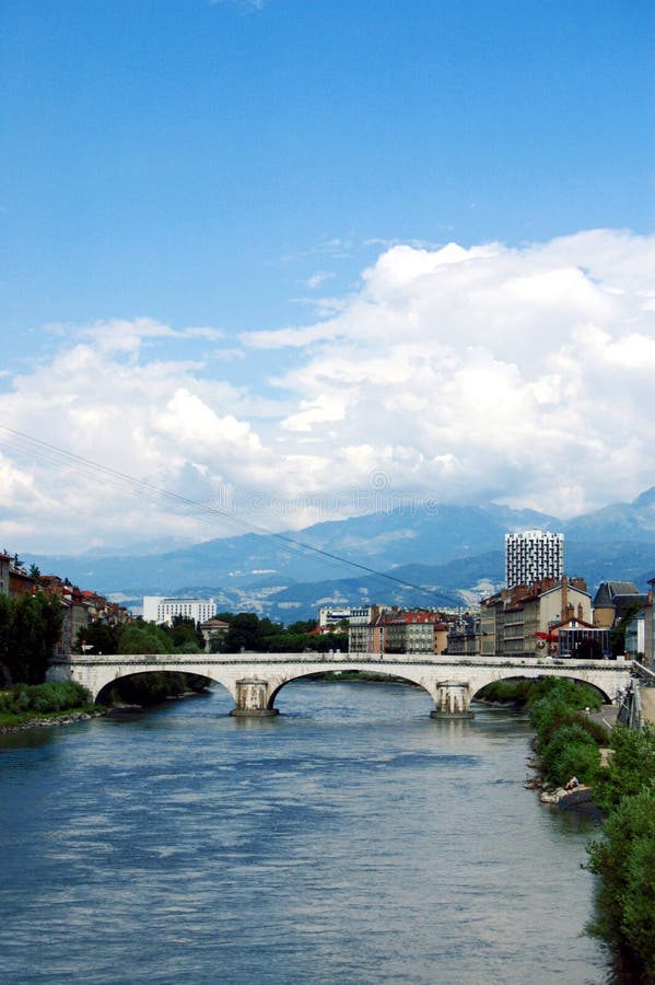 View of the Isere River as it. View of the Isere River as it