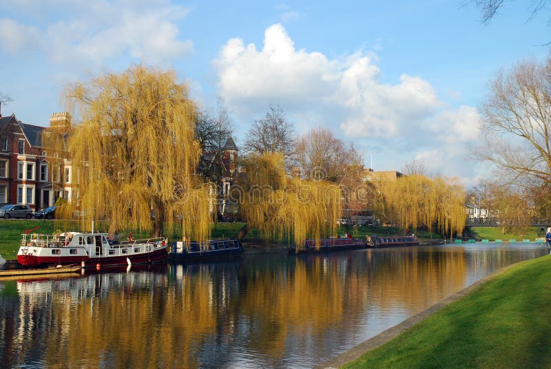 River Cam in Cambridge, United Kingdom stock images