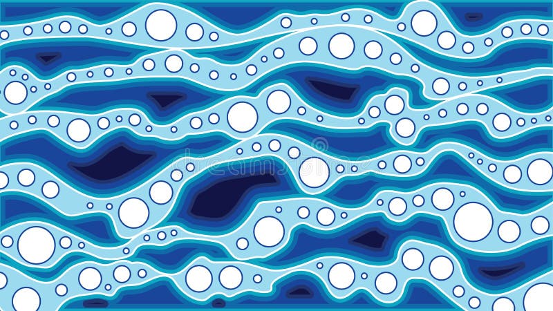 River, Connection concept, Aboriginal art vector background with river, Landscape Illustration of aboriginal river. Australian aboriginal border vectors