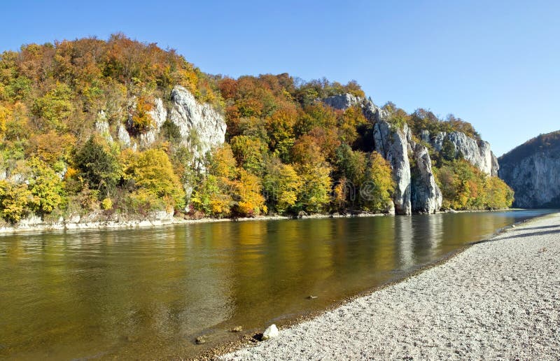River Danube with Danube Germany Stock Image Image of fall