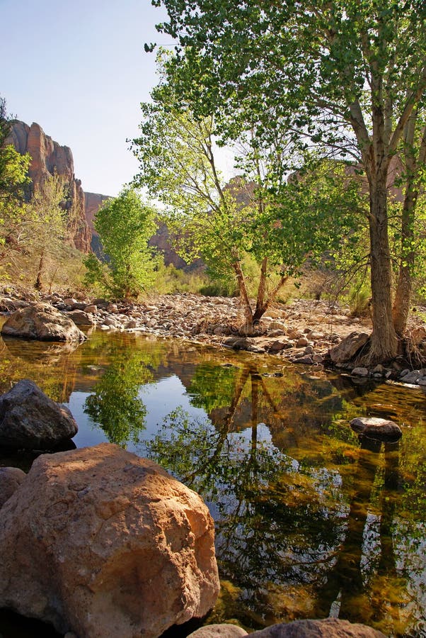 River at Fish Creek Canyon in Arizona Stock Photo Image of sunlight