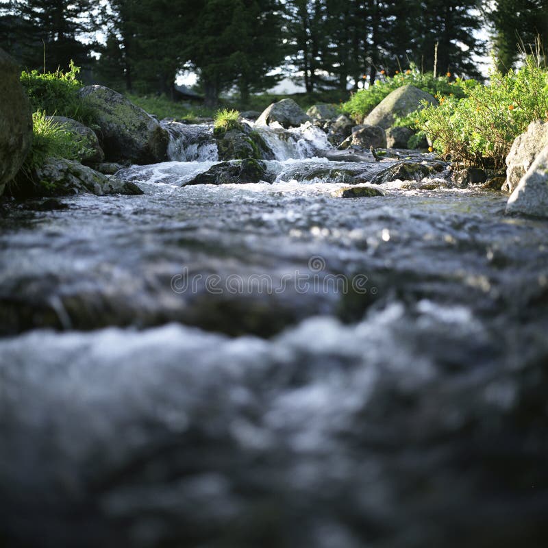 River flow in high mountains