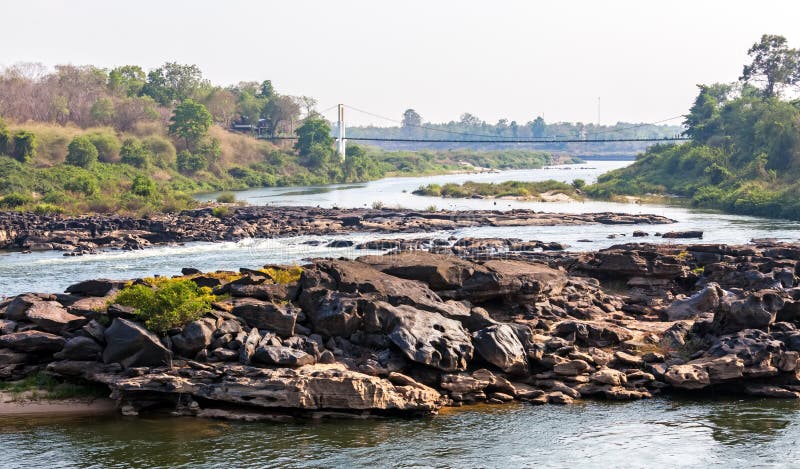 River Flow through the Rocks at Kaeng Tana, Ubon Ratchathani, Thailand