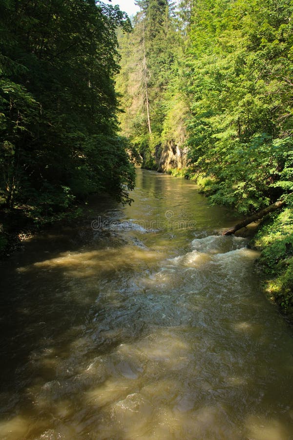 The river flows through the areas of the Slovak Paradise National Park