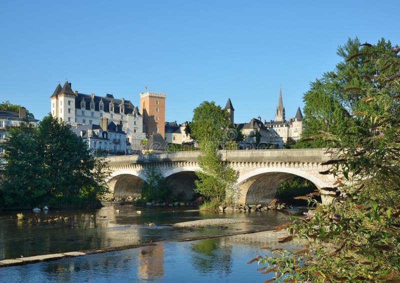 Summer view of the French city Pau