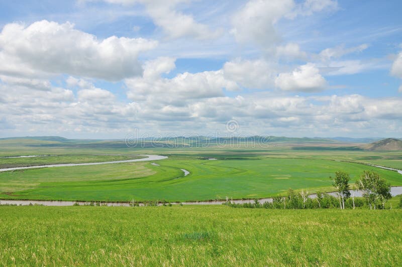 River in grassland stock photo. Image of grassland, endless 26440038