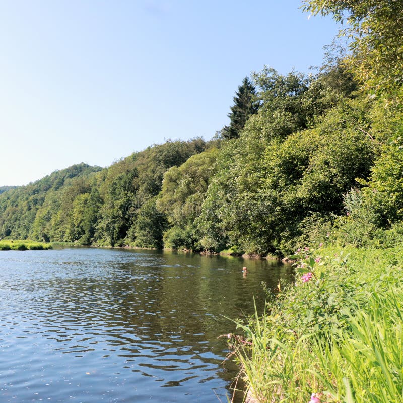 View on the river Semois between Poupehan and Alle in the Belgian Ardennes. View on the river Semois between Poupehan and Alle in the Belgian Ardennes