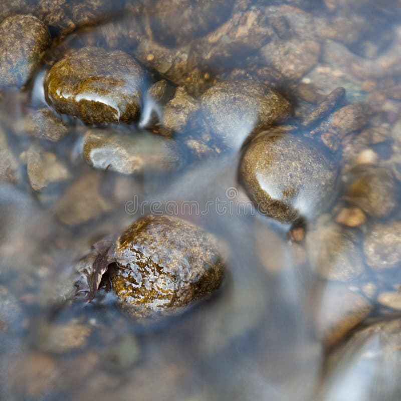River stones under water