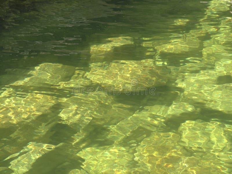 River stones under water