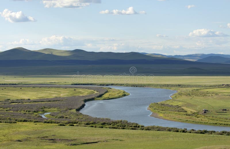 River in summer prairies