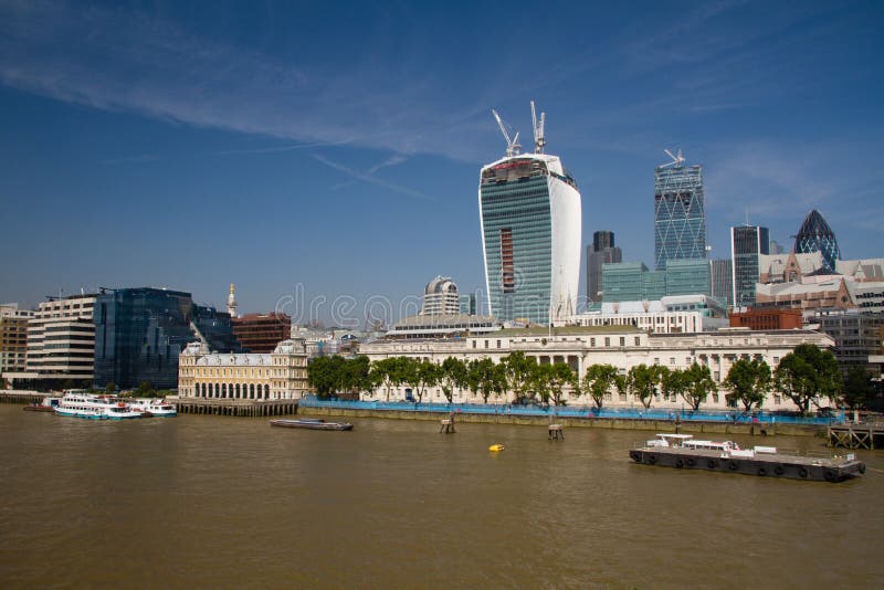River Thames and Buildings of City Fo London (Great Britain) Stock ...