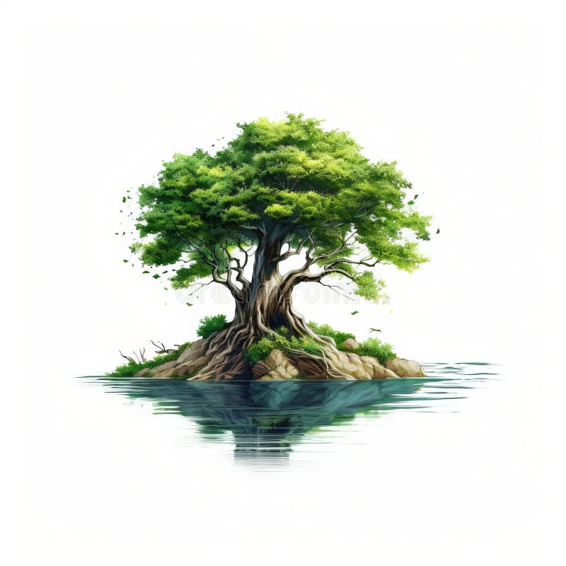 River Themed Tree Clip Art: Realistic and Imaginative Illustration on ...