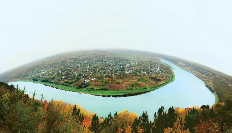 River and village