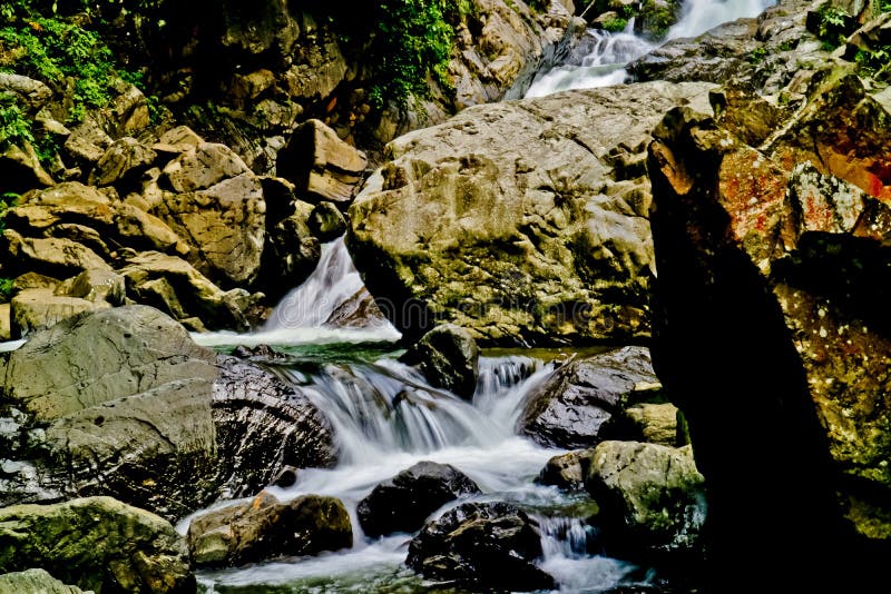 Beautiful nature river and forest, west java, Indonesia. stock photo