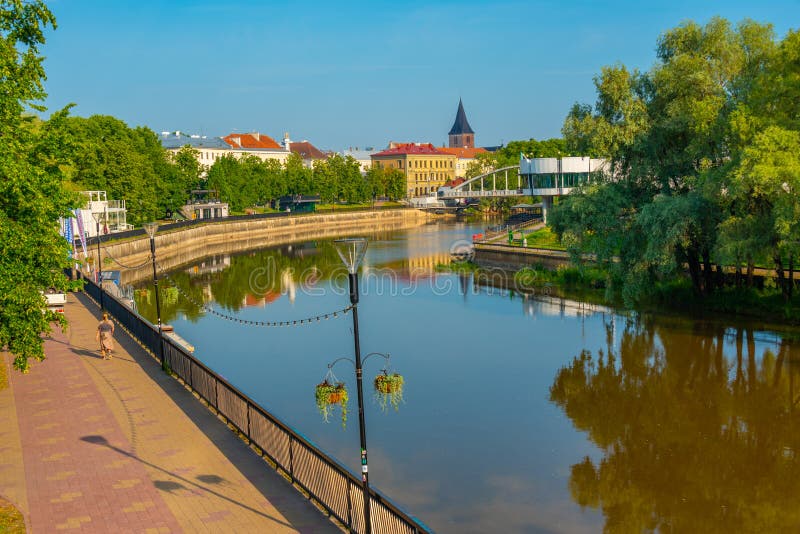 Riverside of Emajogi river in Estonian town Tartu royalty free stock photo