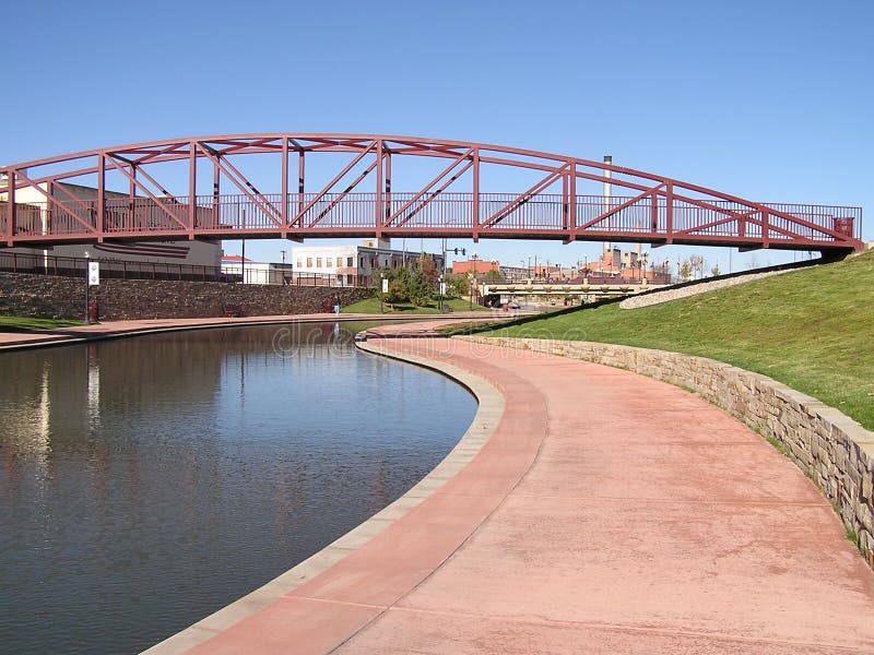 A section of the Historic Arkansas Riverwalk near dowtown Pueblo, Colorado.