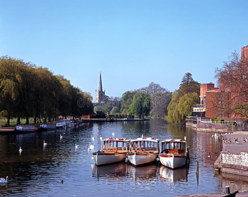 Rivier Avon, stratford-op-Avon, het UK. stock afbeelding Rivier Avon, stratford-op-Avon, het UK. stock afbeelding