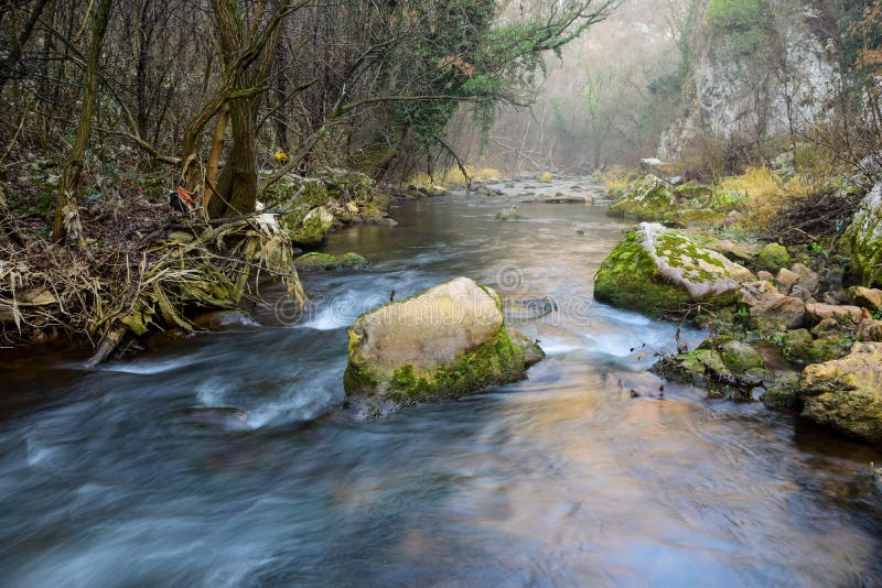 Download Rivière photo stock. Image du aventure, mouvement, vert - 76080124