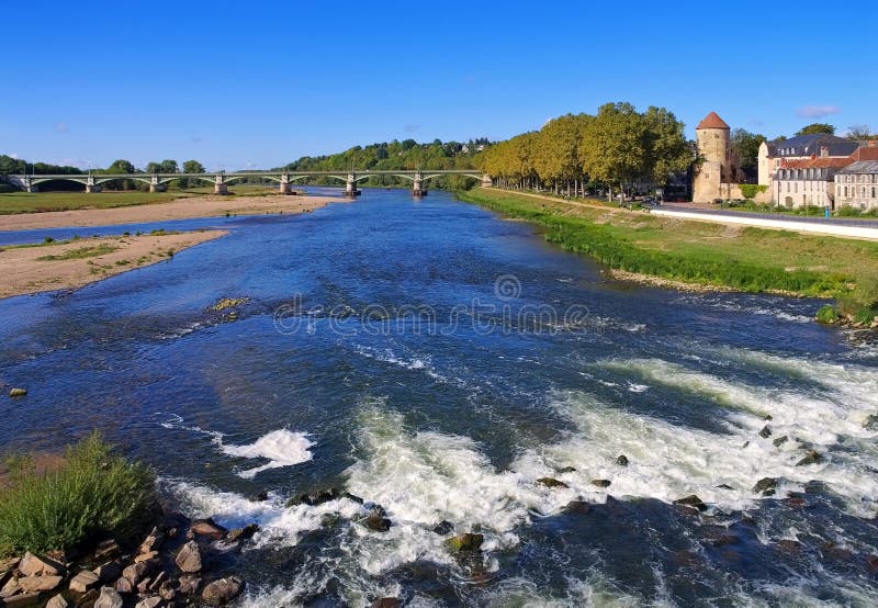 Rivière pittoresque la Loire, France images stock Rivière pittoresque la Loire, France images stock