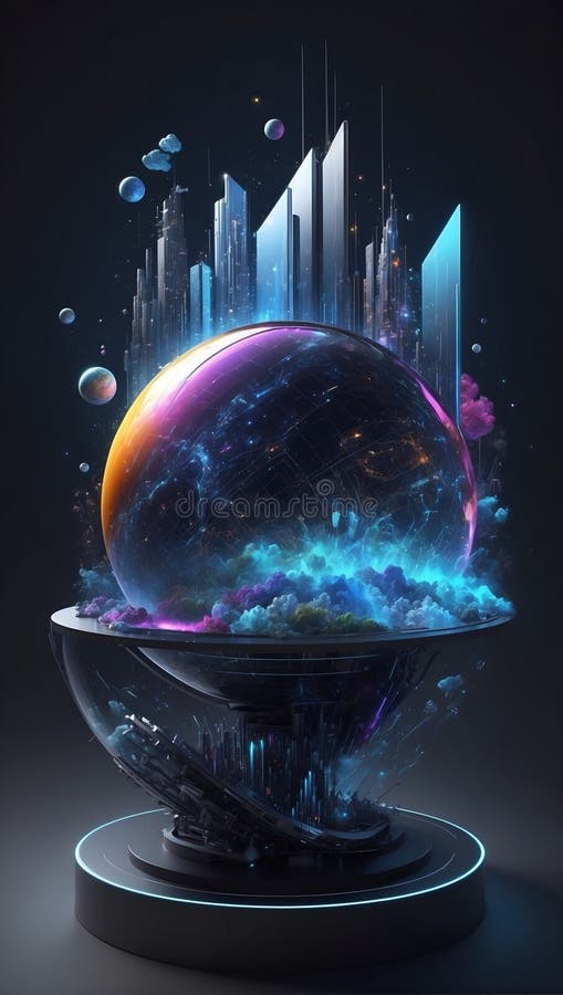 Rivoluzione dei dati : quantumquoziente scomposto. generazione di aiuti royalty illustrazione gratis