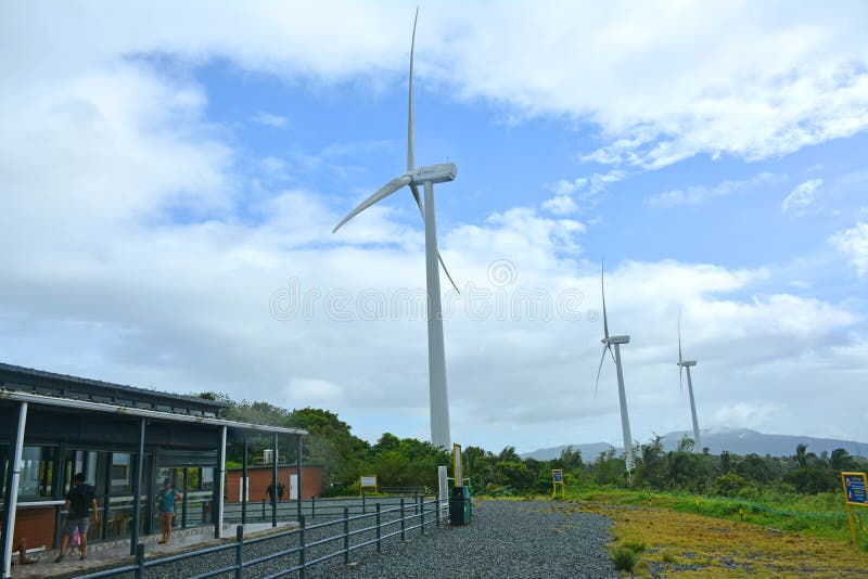 Pililla wind farm windmill and visitor center facade in Pililla, Rizal, Philippines