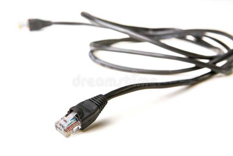 RJ-45 cable (isolated) stock photos