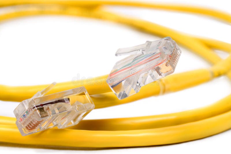RJ-45 e cabo do gato 5 imagem de stock RJ-45 e cabo do gato 5 imagem de stock