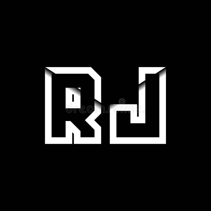 RJ Monogram Envelope Shape Style royalty free illustration