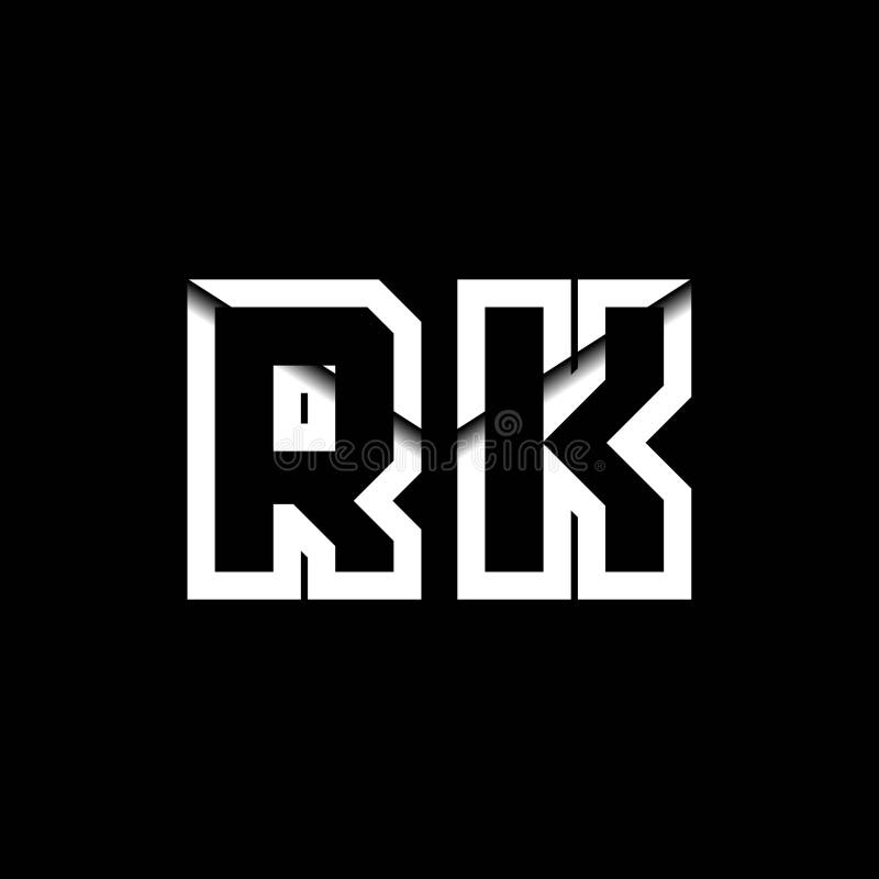 RK Monogram Envelope Shape Style stock illustration