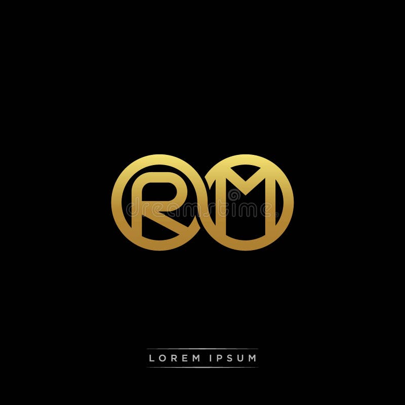 RM Initial Letter Linked Circle Capital Monogram Logo Modern Template