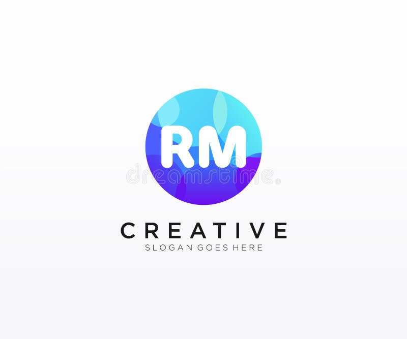 RM initial logo With Colorful Circle template vector stock illustration