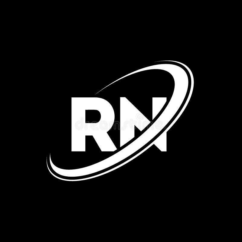 RN R N Letter Logo Design. Initial Letter RN Linked Circle Uppercase