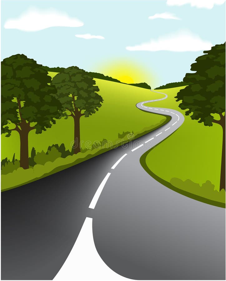 winding country road clipart