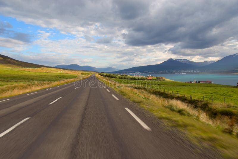 Road Akureyri in Iceland