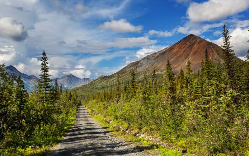 Road in Alaska stock image. Image of hill, landscape - 271712283