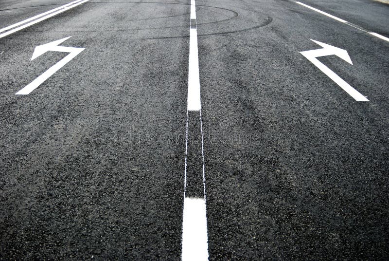 Road, arrow direction stock photos
