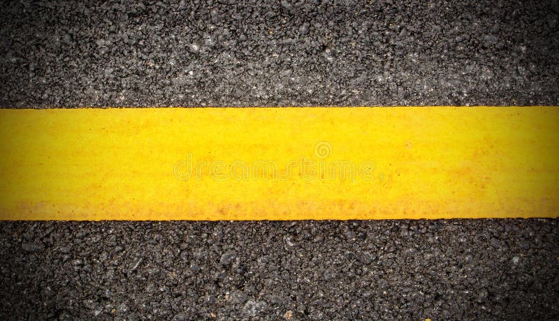 Road asphalt texture and background with yellow line