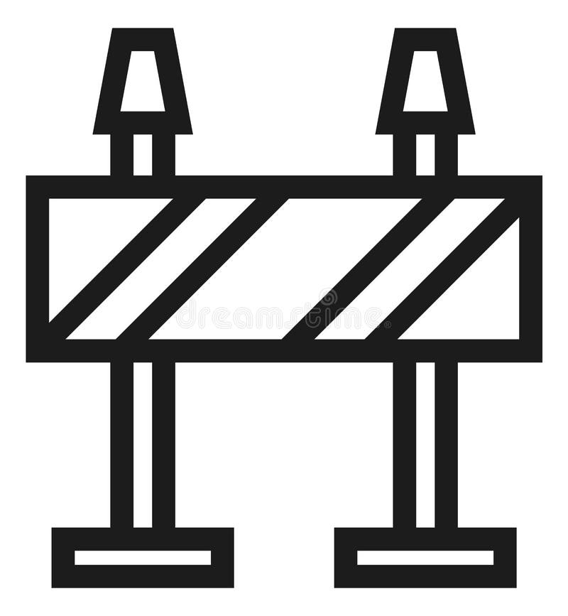 Road barrier icon. Construction symbol in linear style vector illustration